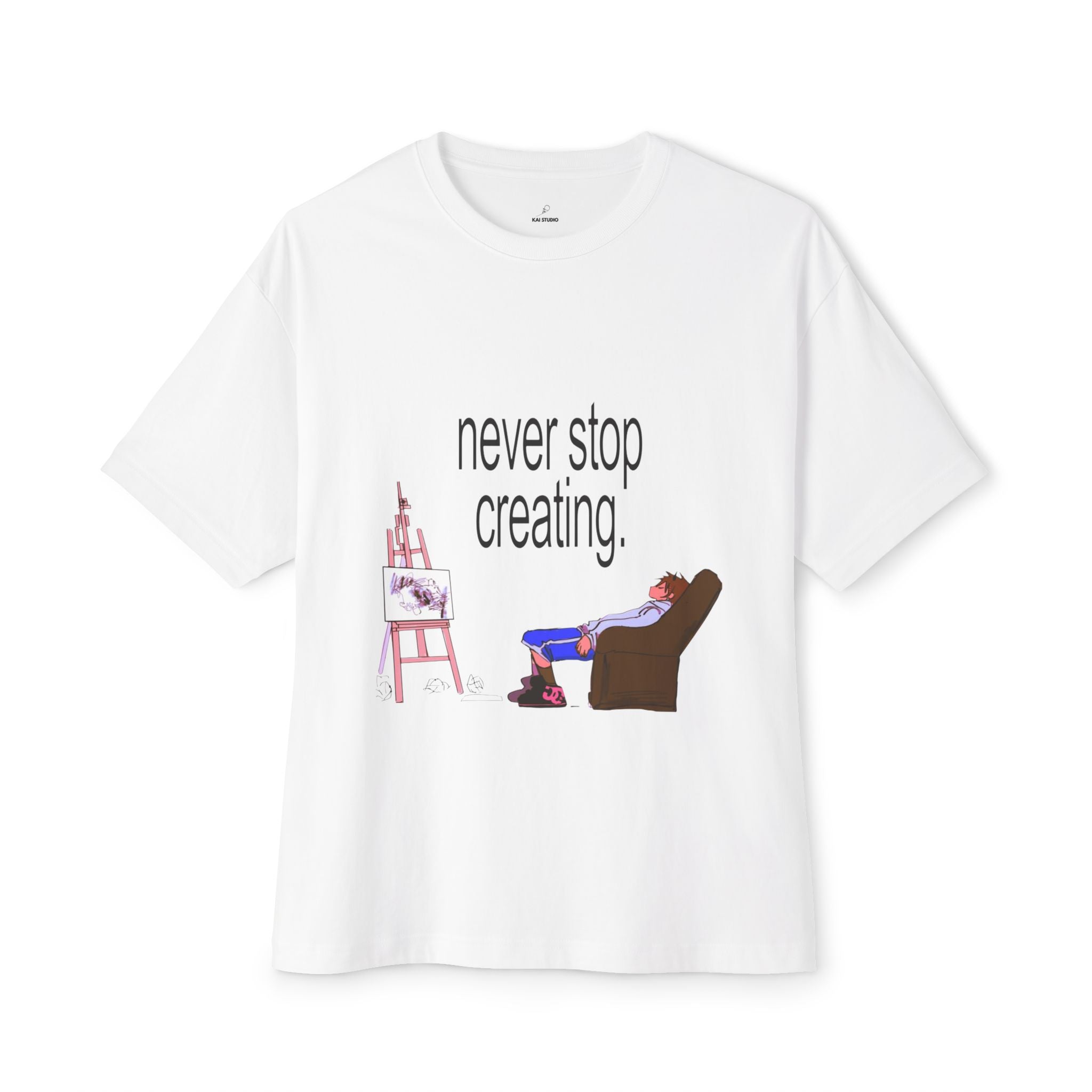"Never Stop Creating" Heavyweight Oversized Tee